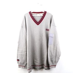Vintage 90s FUBU Streetwear V Neck Sweater Gray
